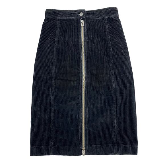 WILFRED FREE Aritzia Ellie Corduroy Zip Front Skirt Sz 0 - Picture 2 of 5